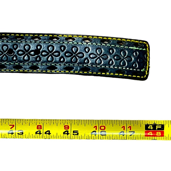 John Deere women's Black Embossed Leather Belt with Rhinestone Buckle sz XL NWOT - Picture 15 of 16